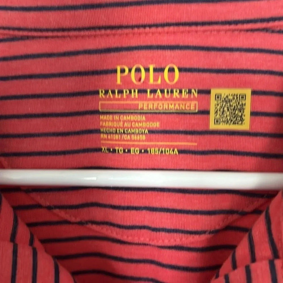 Polo Ralph Lauren performance short sleeve shirt size XL red stripe cotton blend - Picture 2 of 6